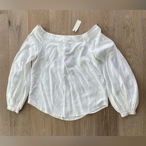 Anthropologie off the shoulder white blouse